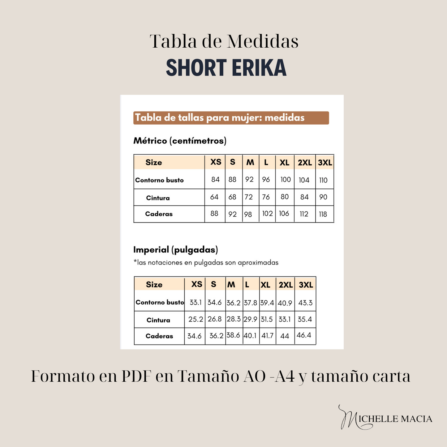 Patrón Short Erika