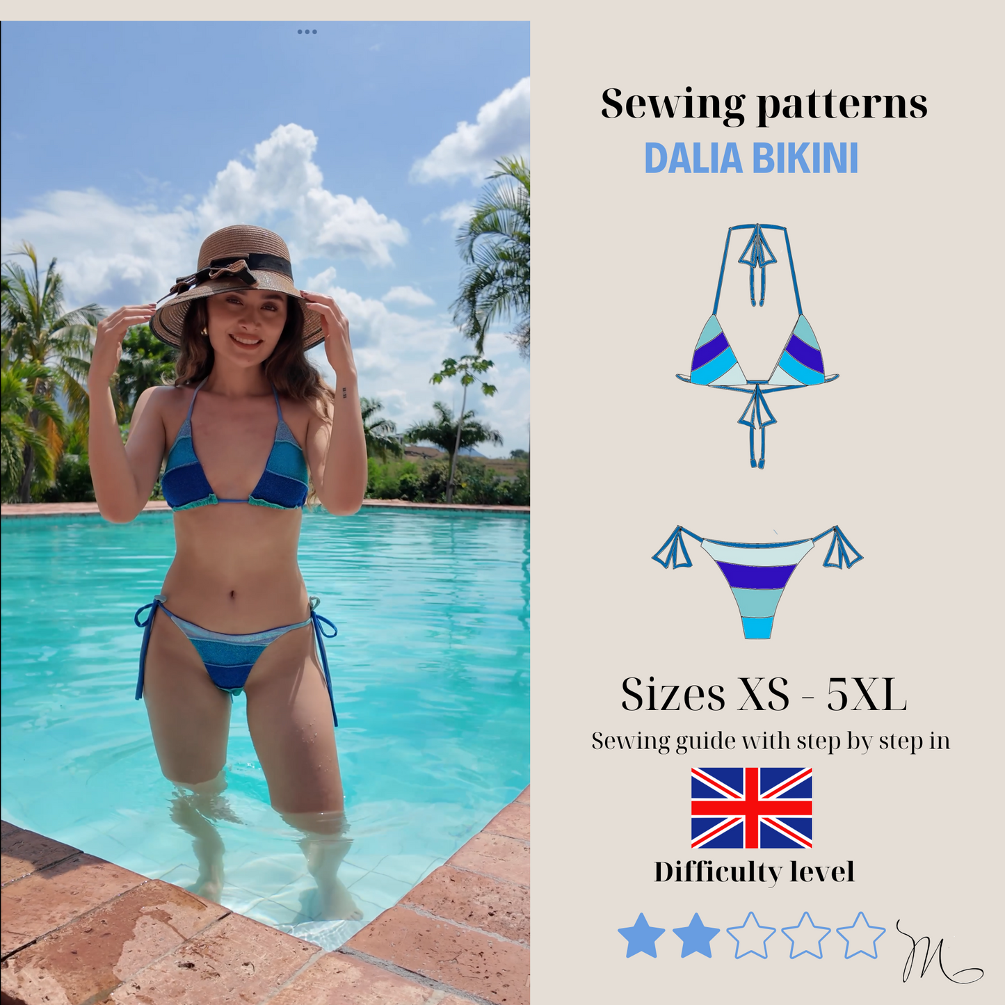 Patrón de Bikini Dalia