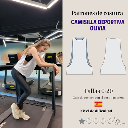 Patrón de camisilla deportiva Olivia