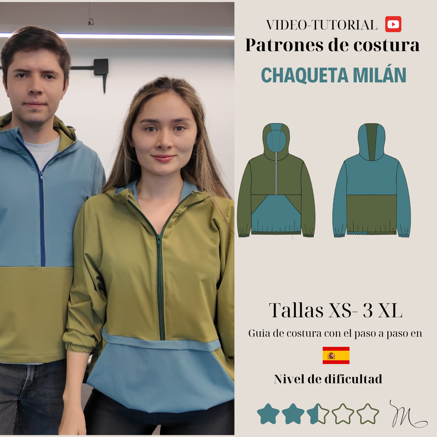 Patrón de Chaqueta / Chamarra Unisex Milán