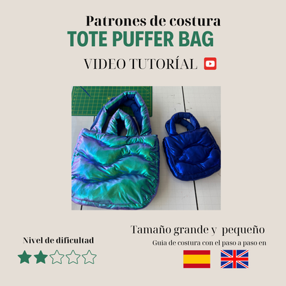 Patrón bolso puffer en 2 tamaños