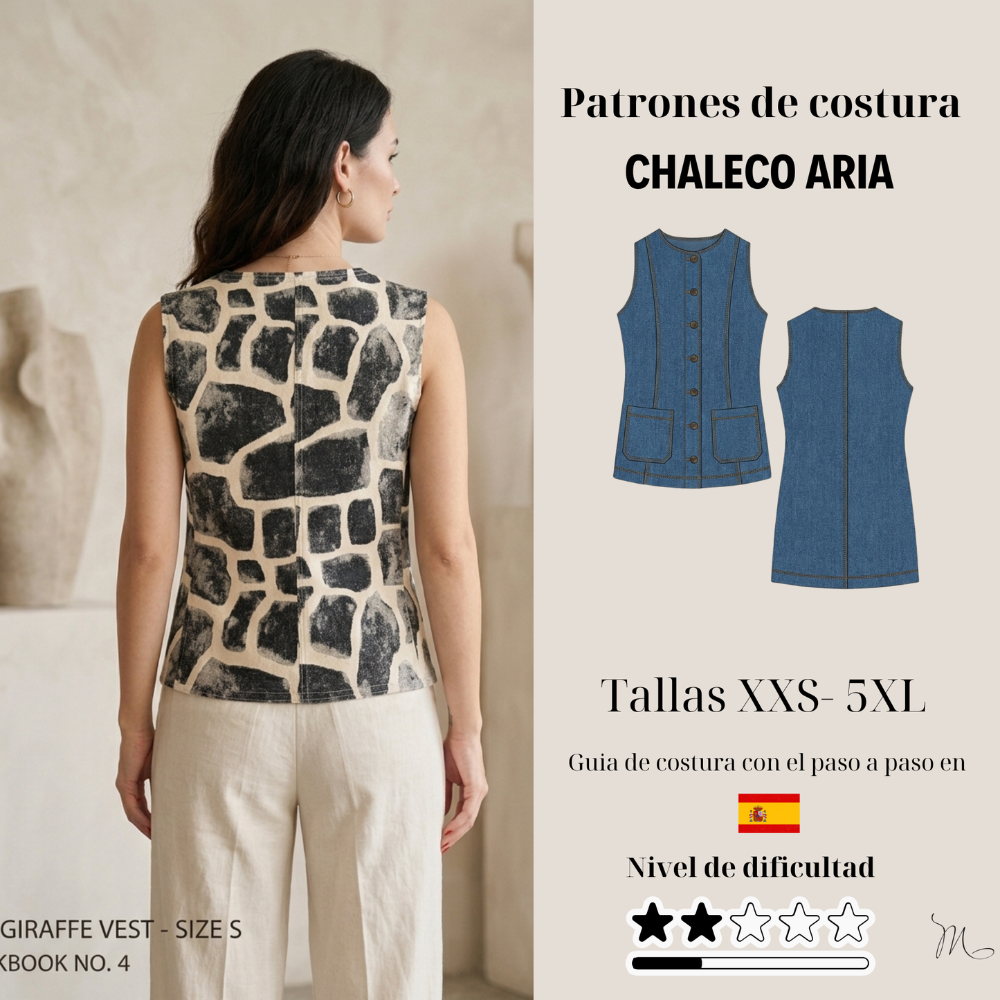 Patrón chaleco Aria