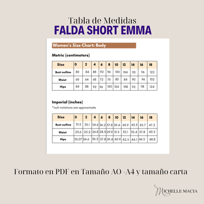 Patrón de Falda Short Emma