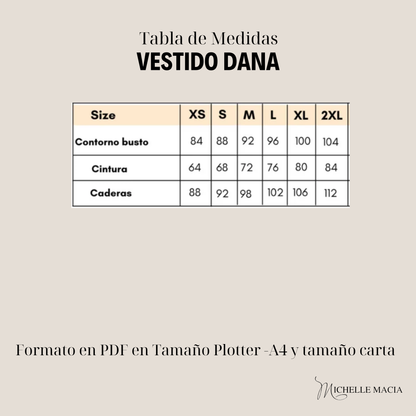 Patrón vestido Godet Dana