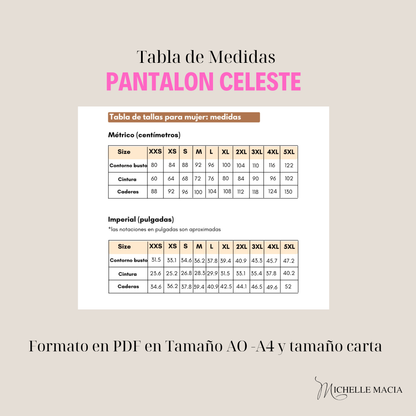 Patrón de Pantalón Celeste