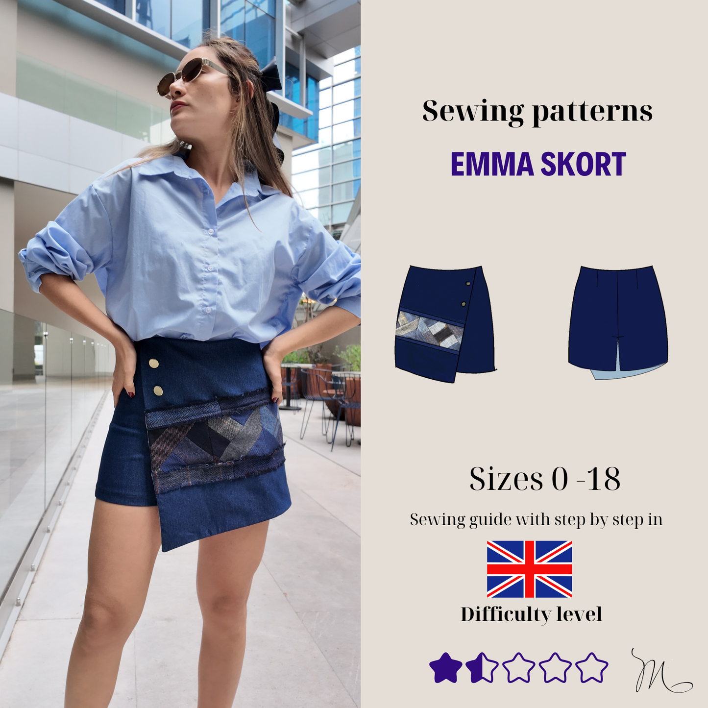 Patrón de Falda Short Emma